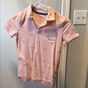 Cat & Jack Pink Polo Shirt with Fish Print